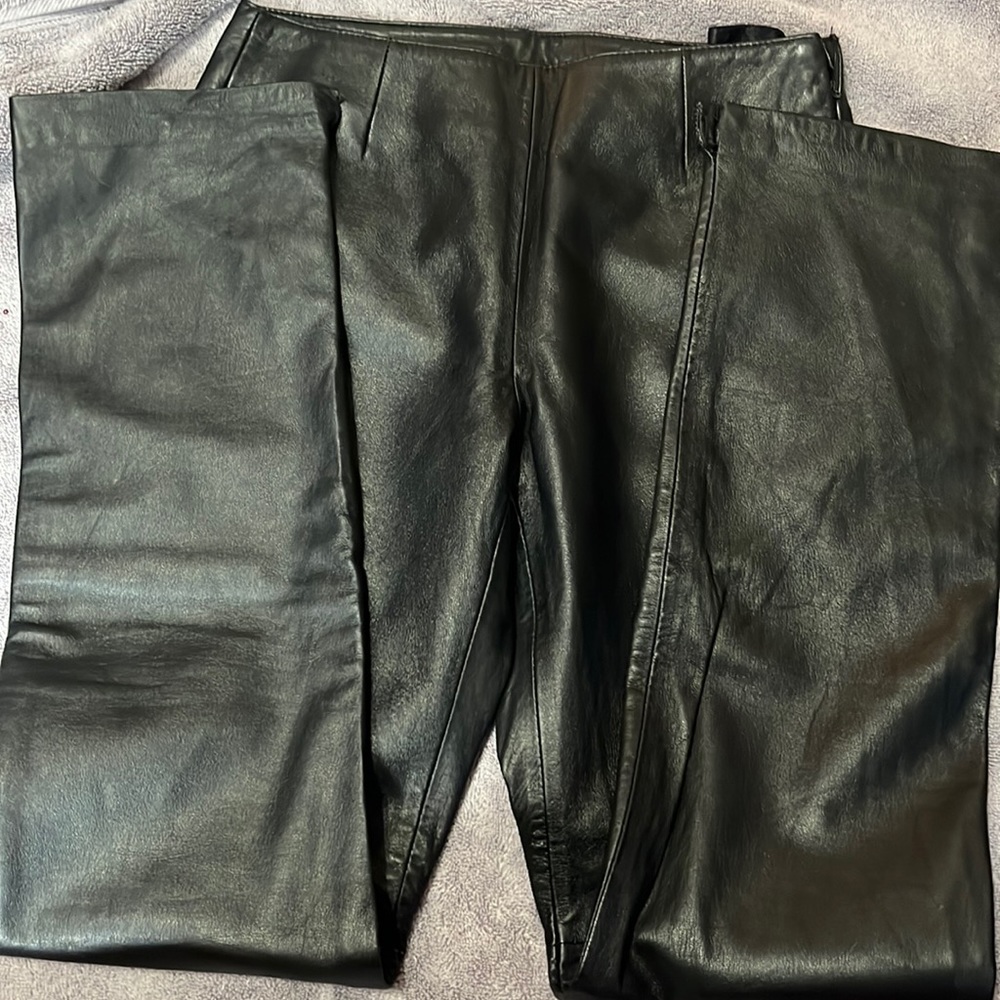 Black leather pants
